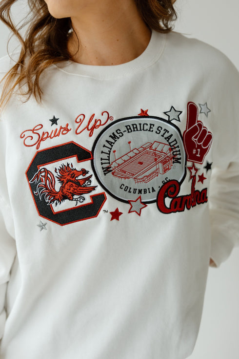 South Carolina Layer Patch Lantern Sleeve Crew
